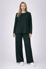 Women Solid Lounge Wear CoOrd Set