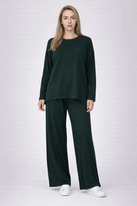 Women Solid Lounge Wear CoOrd Set