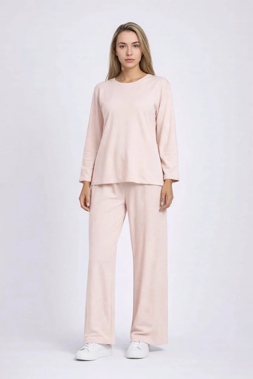 Women Solid Lounge Wear CoOrd Set