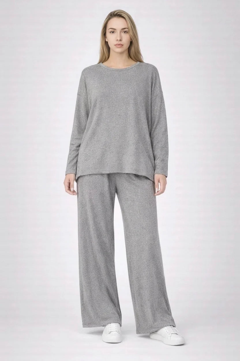 Women Solid Lounge Wear CoOrd Set