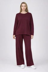 Women Solid Lounge Wear CoOrd Set