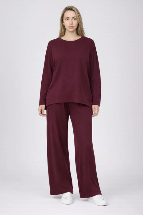 Women Solid Lounge Wear CoOrd Set