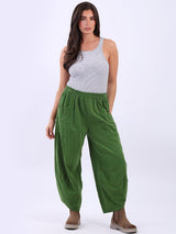 Women Solid Corduroy Cotton Trouser