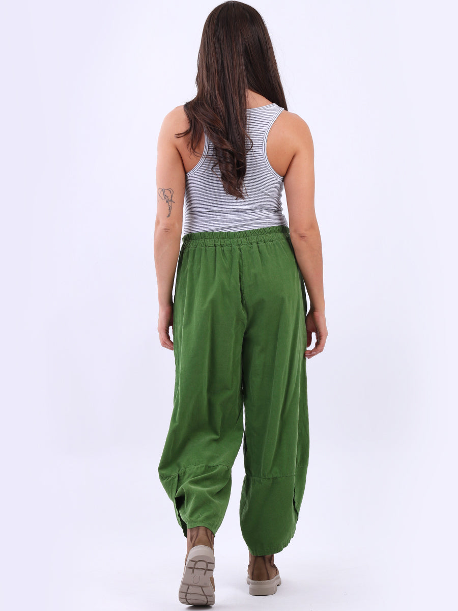 Women Solid Corduroy Cotton Trouser