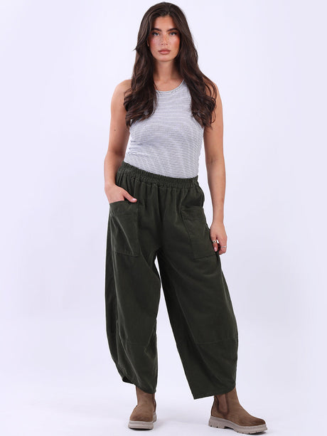 Women Solid Corduroy Cotton Trouser