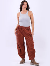 Women Solid Corduroy Cotton Trouser