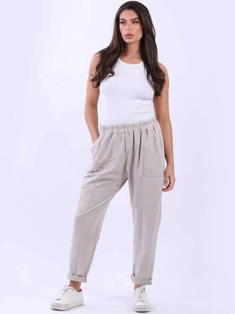 Women Solid Cotton Relaxed Fit Sweat Pant