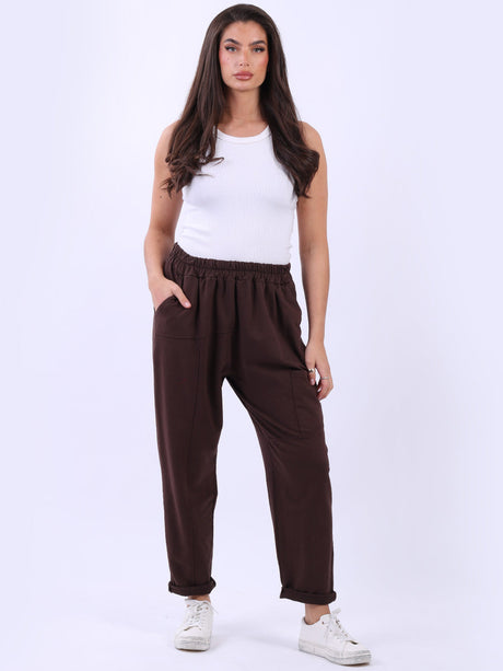 Women Solid Cotton Relaxed Fit Sweat Pant