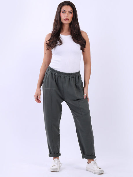 Women Solid Cotton Relaxed Fit Sweat Pant