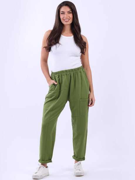 Women Solid Cotton Relaxed Fit Sweat Pant