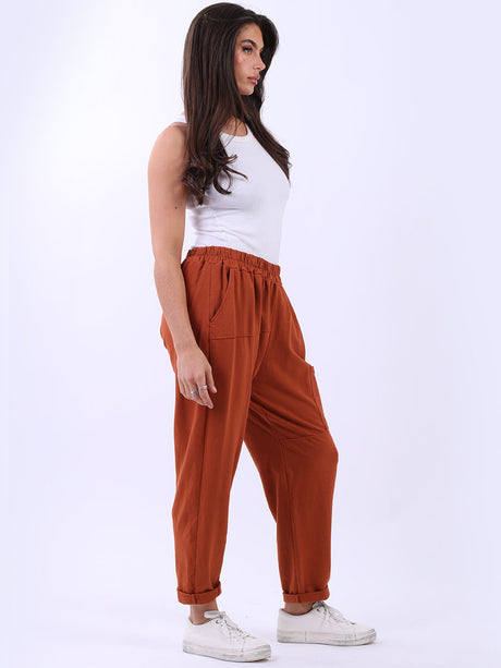 Women Solid Cotton Relaxed Fit Sweat Pant