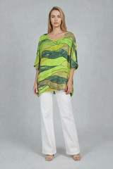 Abstract Print Baggy Cotton Top