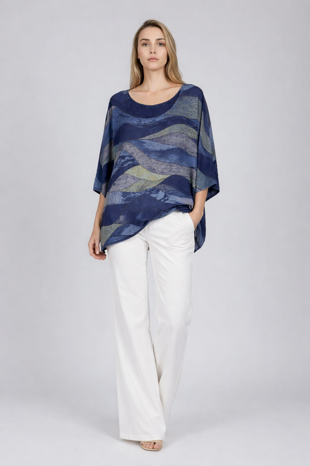 Abstract Print Baggy Cotton Top