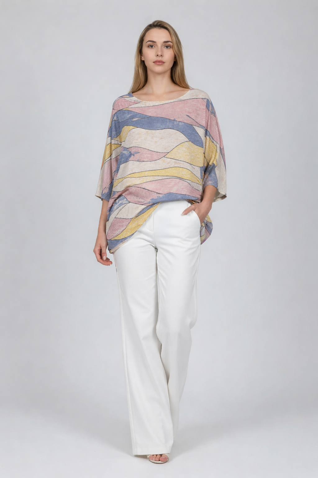 Abstract Print Baggy Cotton Top