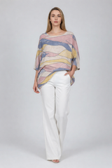 Abstract Print Baggy Cotton Top