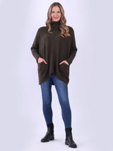 Ladies Oversized Loose Fitted Lagenlook Cable Knit Sweater