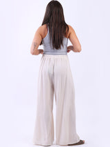 Linen Wide Leg Plain Pant