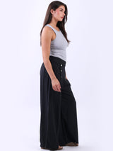 Linen Wide Leg Plain Pant