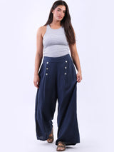 Linen Wide Leg Plain Pant