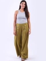 Linen Wide Leg Plain Pant