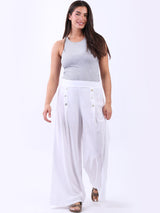 Linen Wide Leg Plain Pant