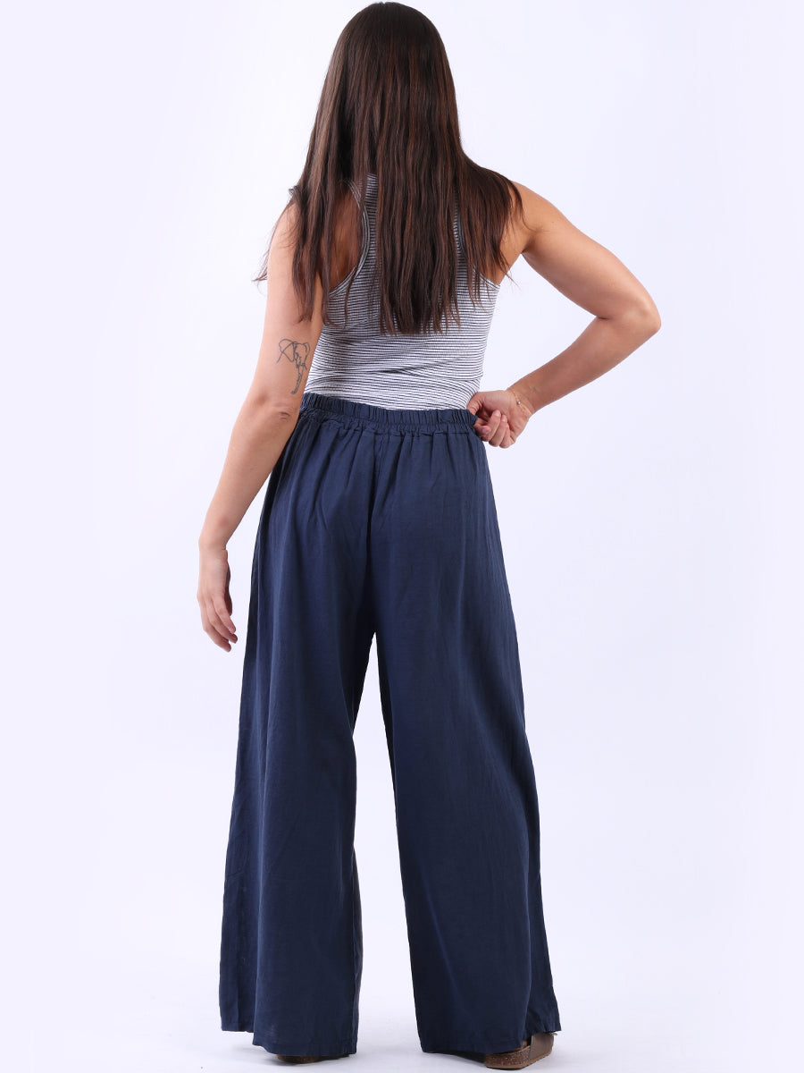 Linen Wide Leg Plain Pant