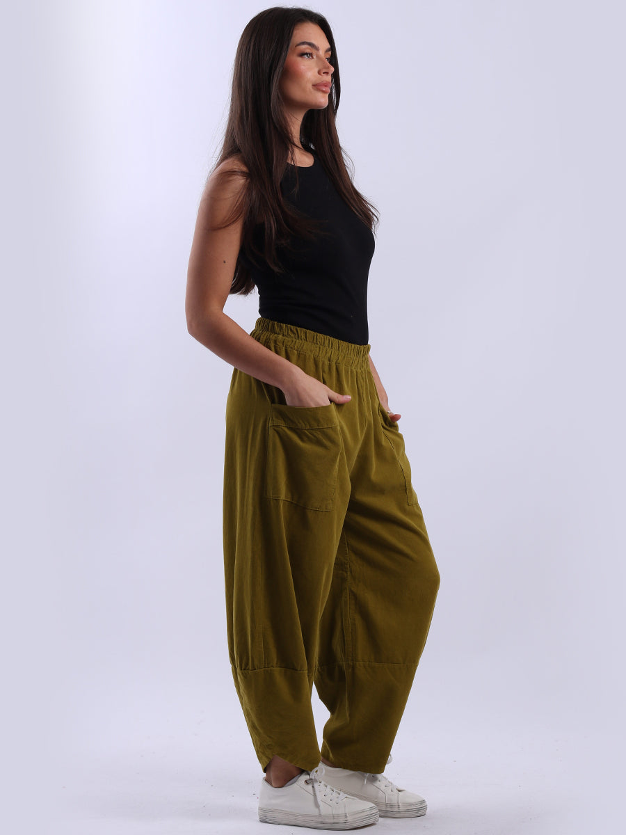 Women Solid Corduroy Cotton Trouser
