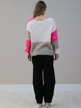 V-Neck Multi Color Knit Woolen Cardigan