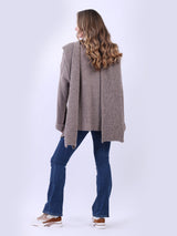 Chunky Cable Knit Asymmetrical Cardigan