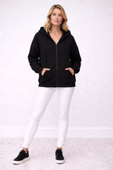 Women Plain Baggy Crop Hoodie