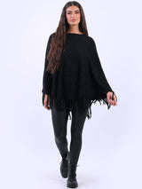 Glittery Women Knitted Poncho