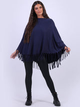 Glittery Women Knitted Poncho