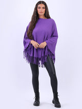 Glittery Women Knitted Poncho