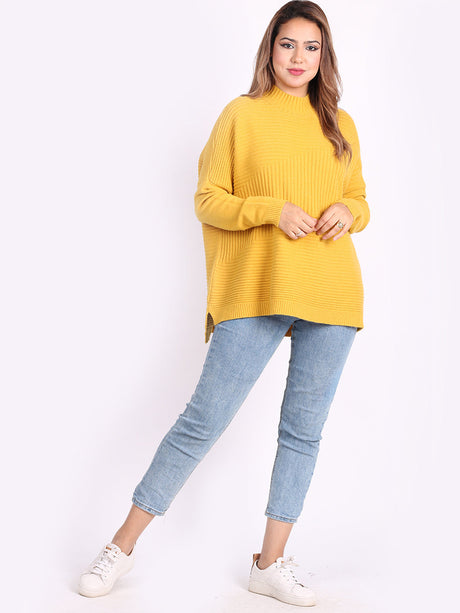 Knitted Funnel Neck Women Cosy Jumper