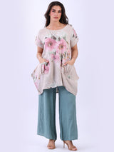 Floral Print Linen Top