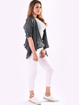 Plain Linen Waterfall Shrug