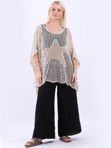 Star Knit Crochet Cotton Top