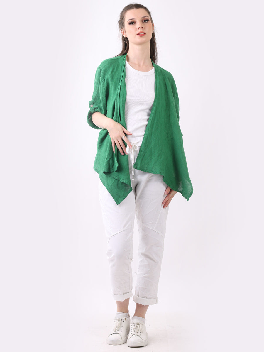 Plain Linen Waterfall Shrug