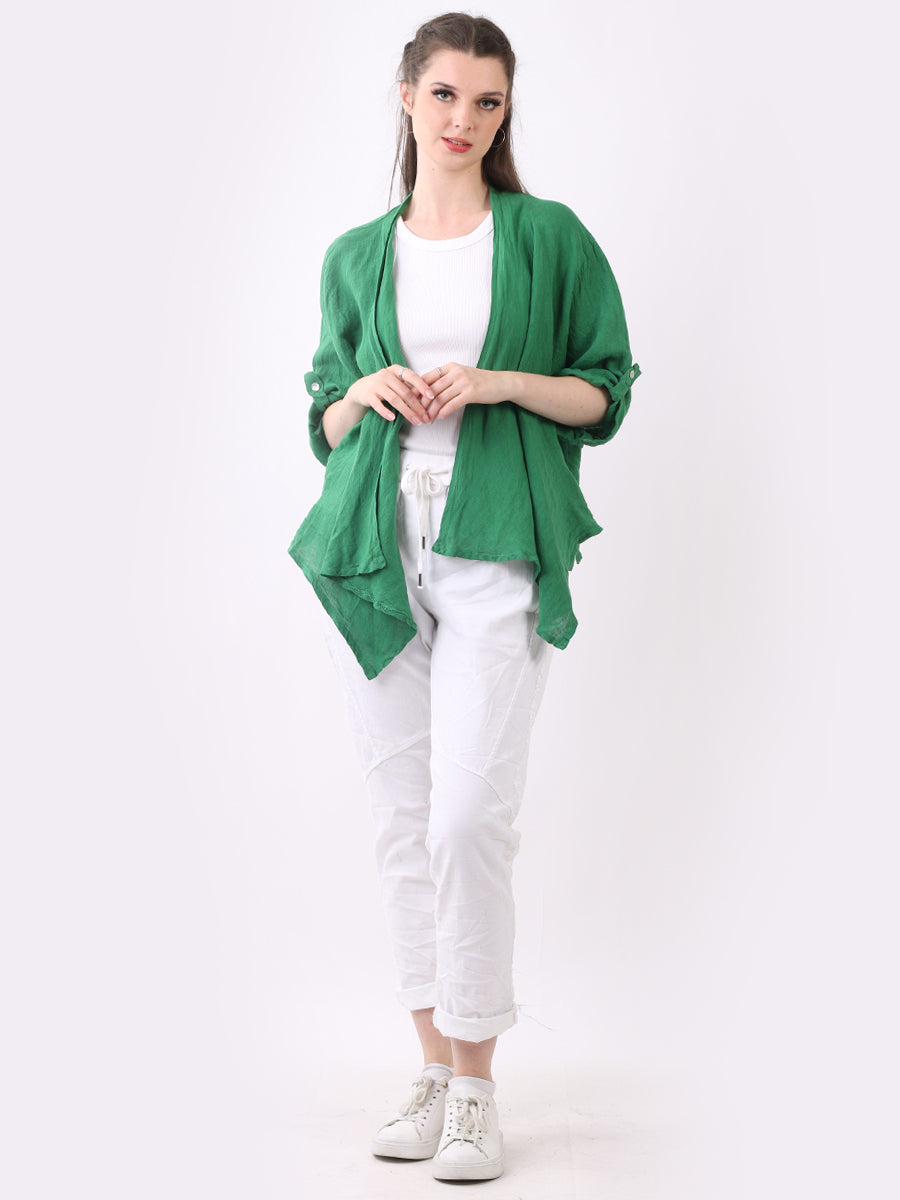 Plain Linen Waterfall Shrug