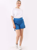 Cotton Broderie Mini Shorts