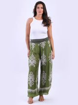 Women Double Layered All-Over Print Silk Pant