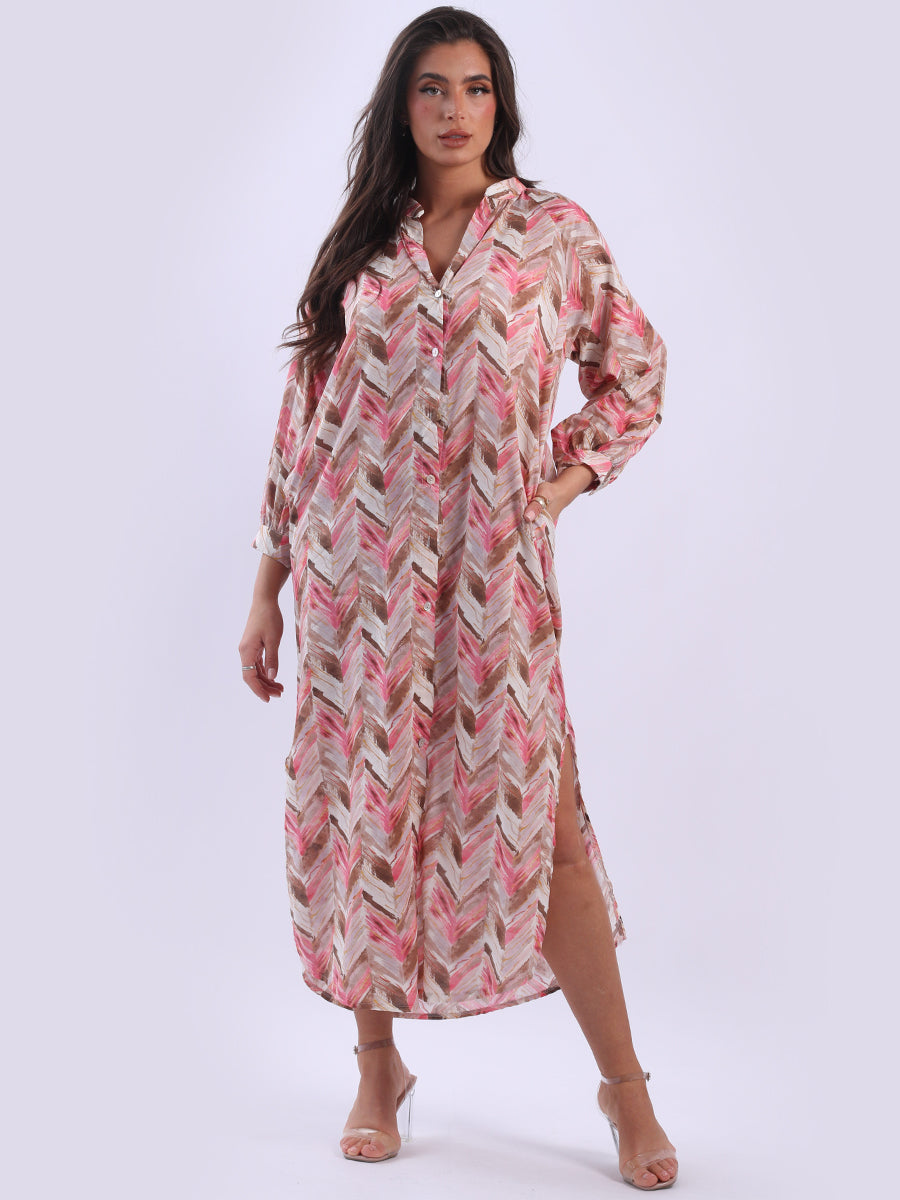 Cotton Long Shirt Dress