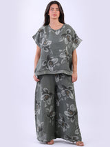 Floral Baggy Linen Top