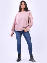 Ladies Broderie Sleeves Baggy Cotton Crop Top