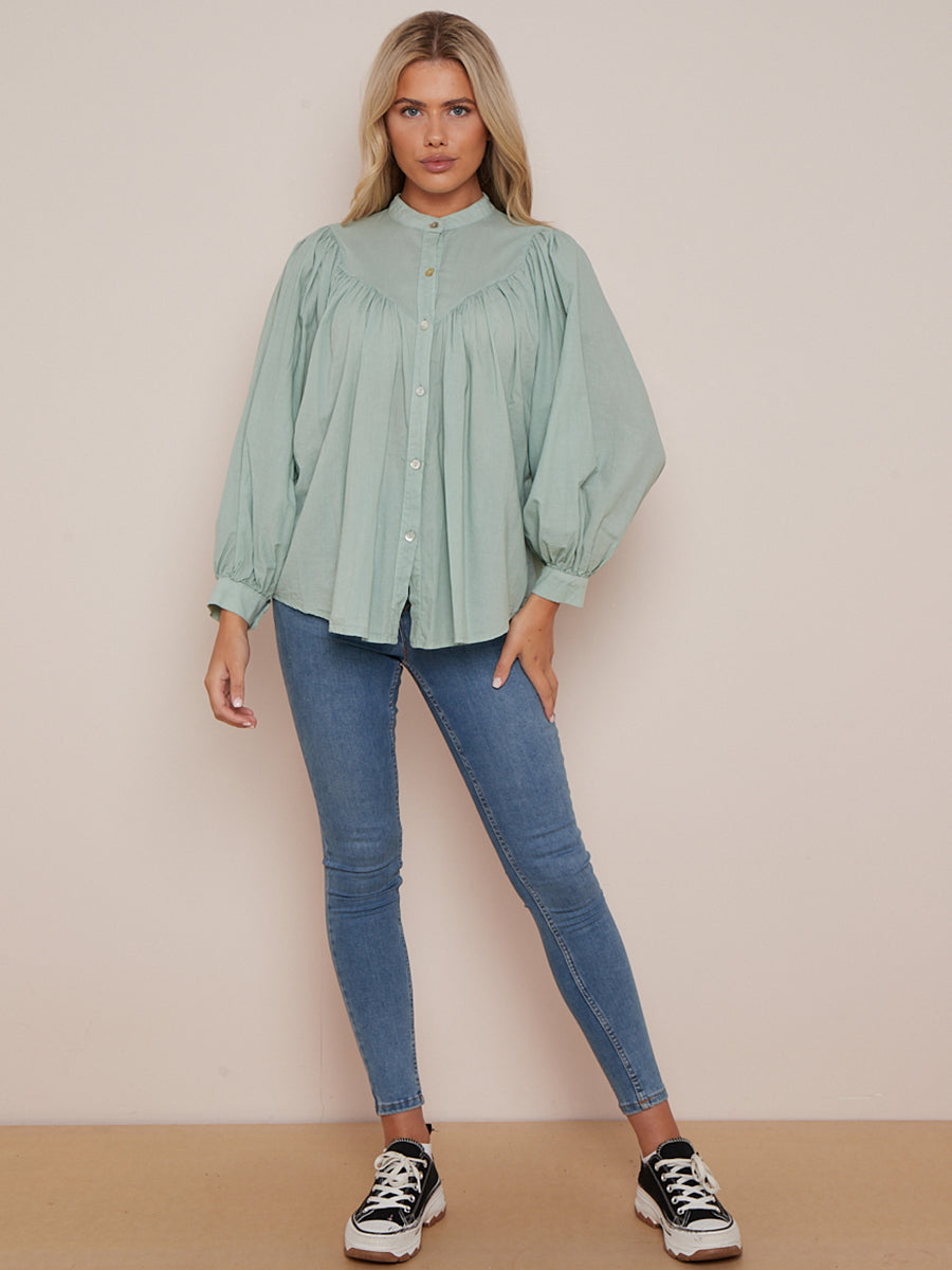 Batwing Cotton Crop Blouse Tiffany 