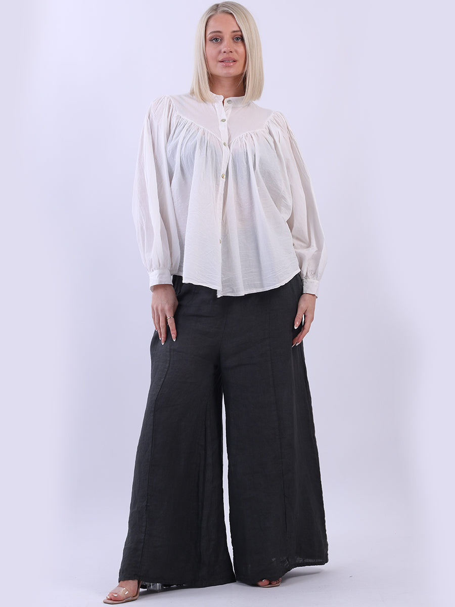 Batwing Cotton Crop Blouse White