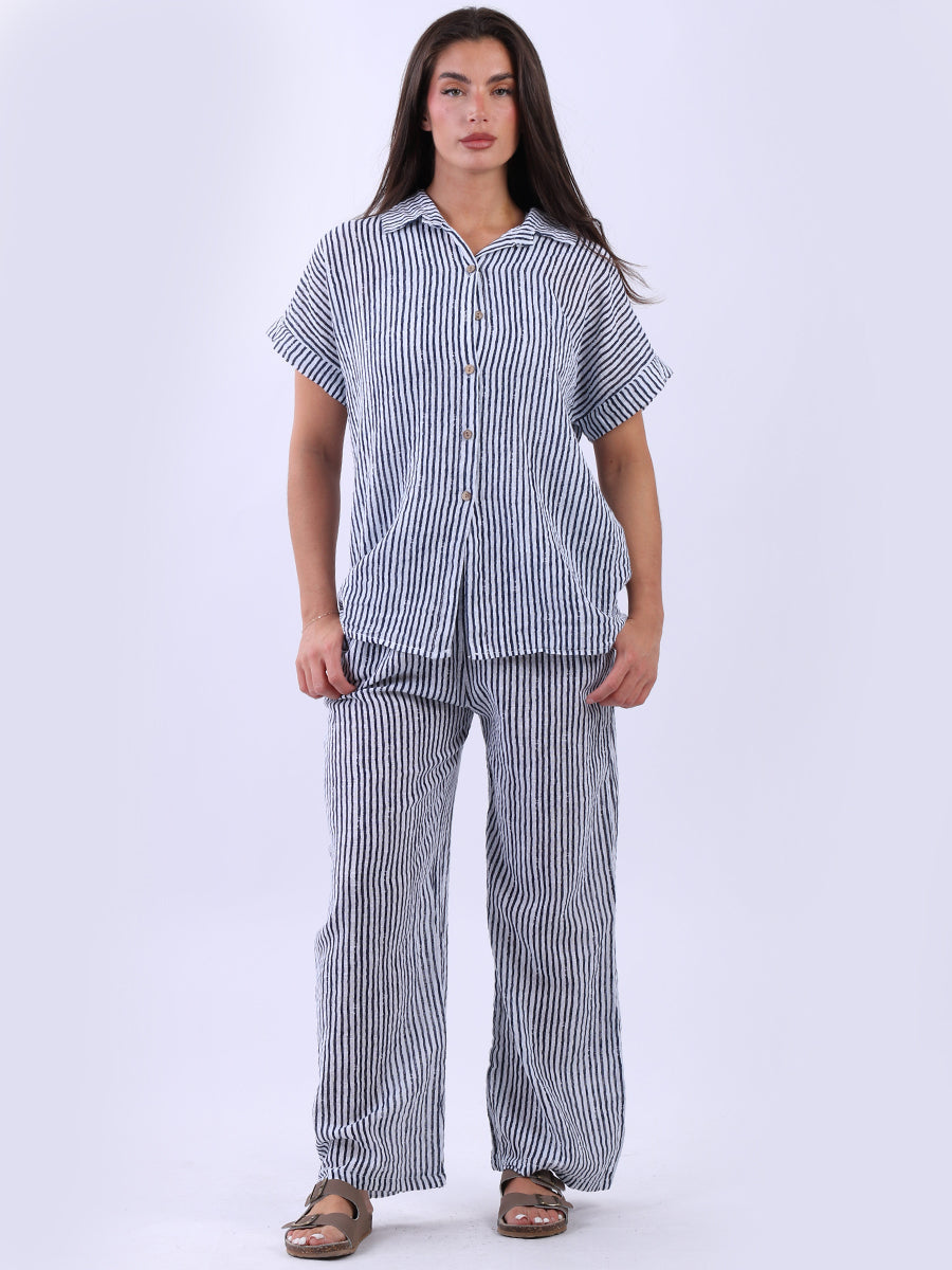 Stripy Print Cotton Ladies Shirt