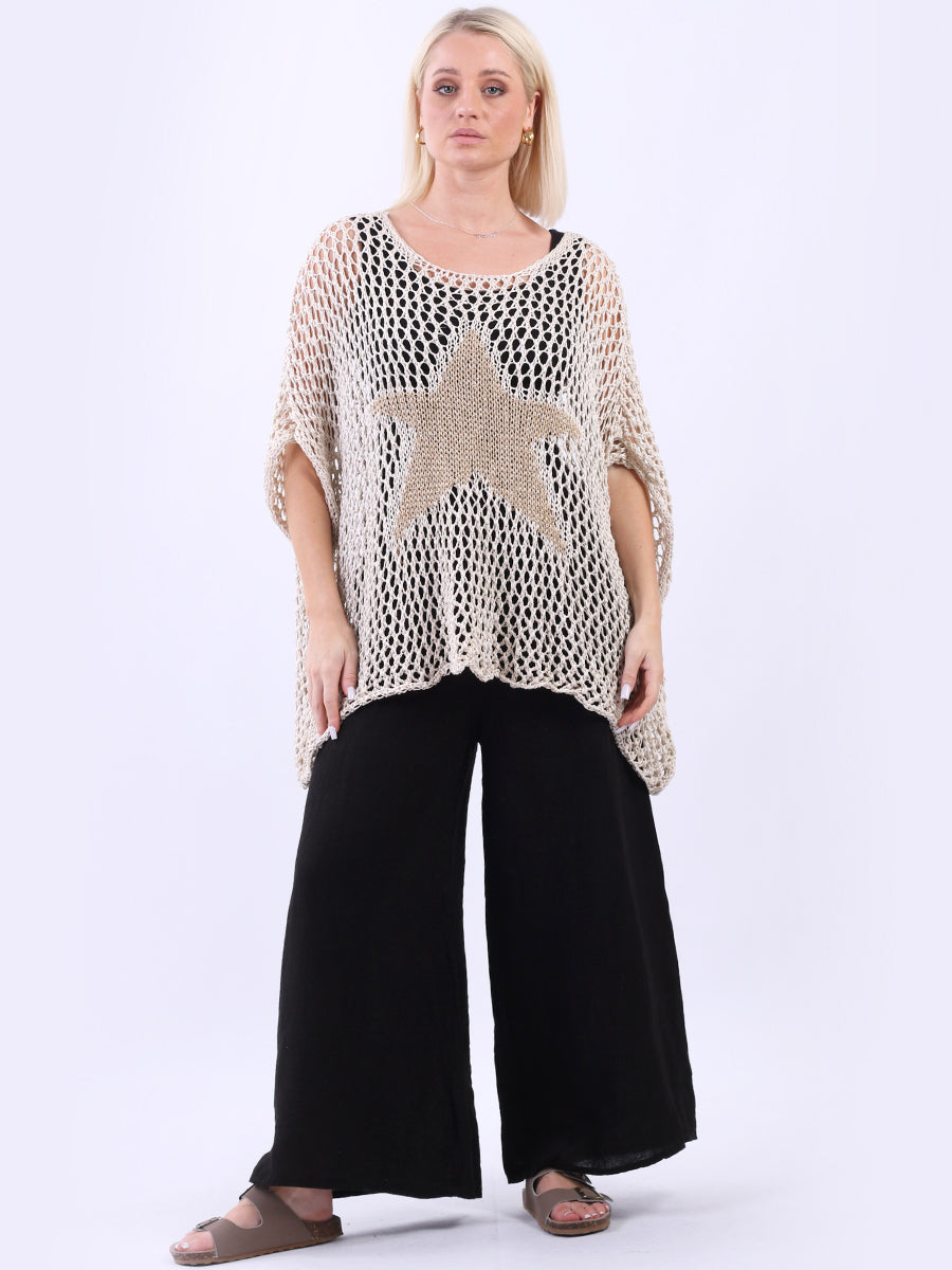 Star Knit Crochet Cotton Top