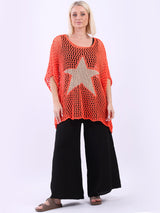 Star Knit Crochet Cotton Top