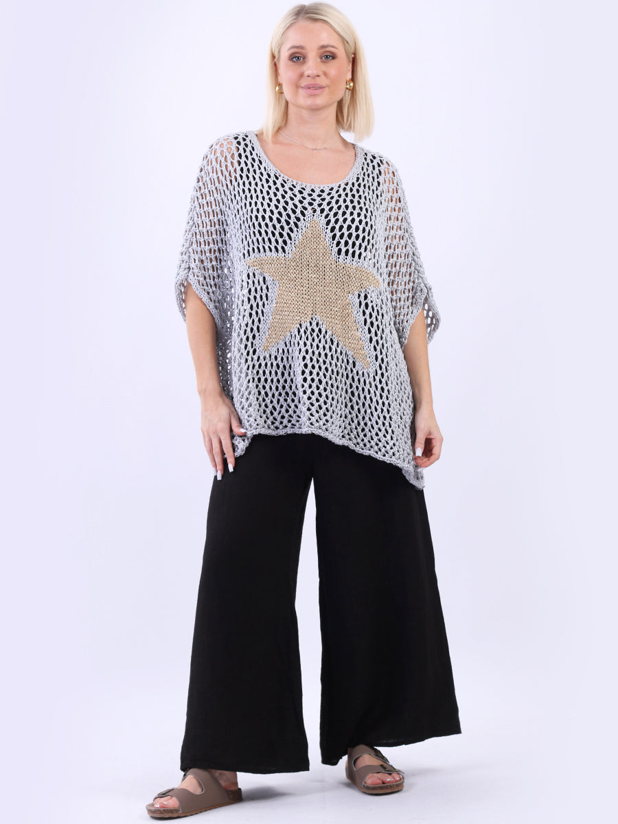 Star Knit Crochet Cotton Top